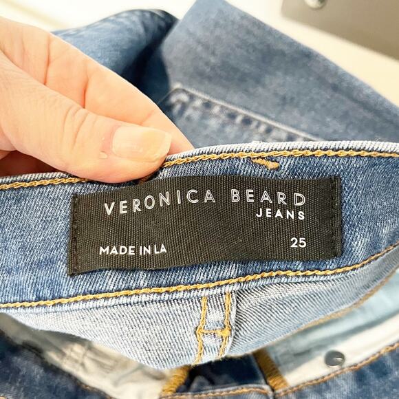 Veronica Beard Carson Crop Ankle High Rise Flare Jeans Blue 25 / 0 - Picture 2 of 4